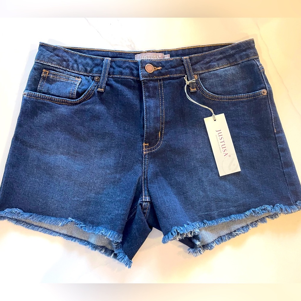 Just USA Dark Blue High Waist Denim Shorts